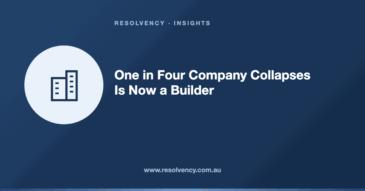 One in Four Company Collapses Is Now a Builder: Australia's Construction Insolvency Crisis
